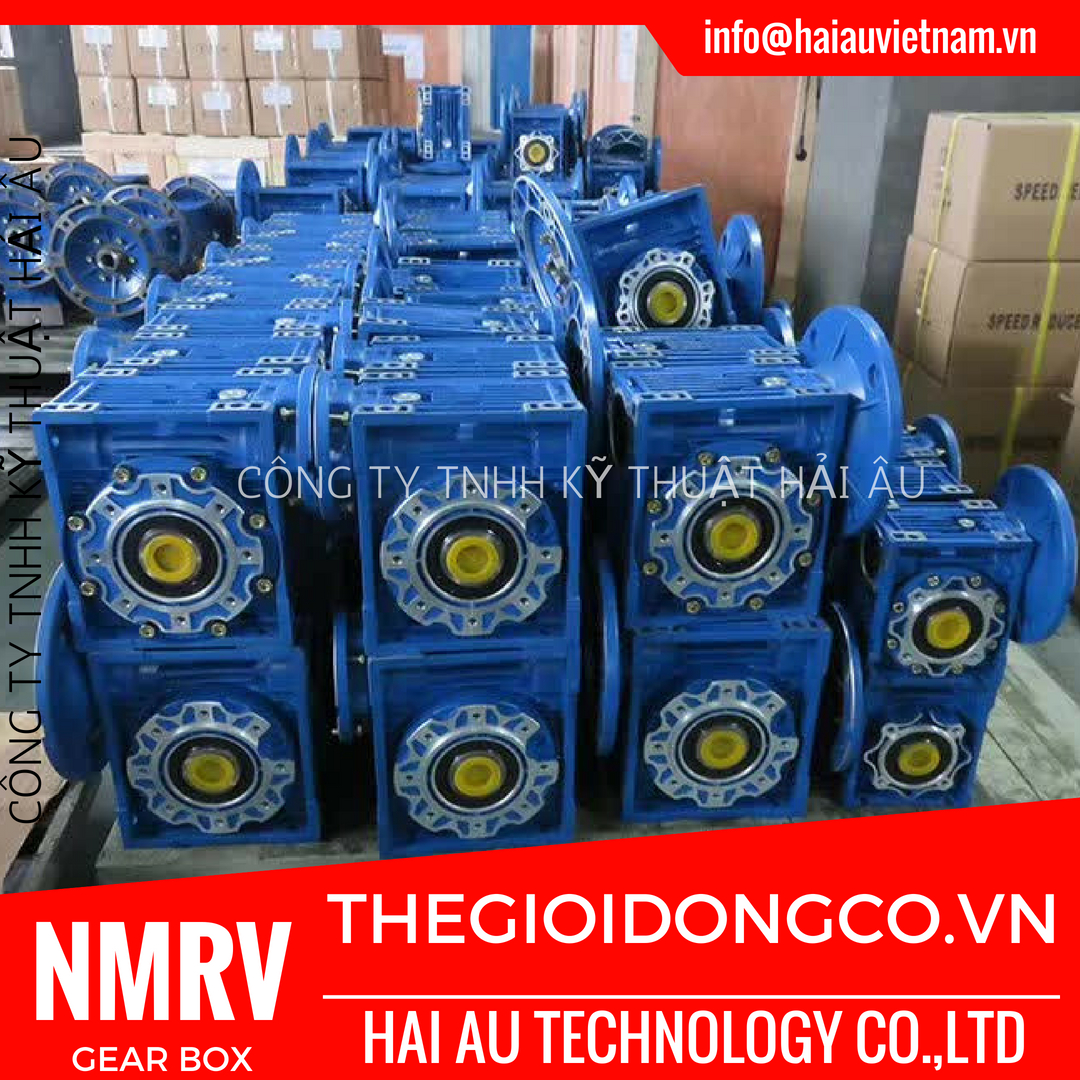 Hộp số cốt âm vuông góc NMRV Seri:NMRV Size 025 (NMRV 025),NMRV Size 030 (NMRV 030),NMRV Size 040 (NMRV 040),NMRV Size 050 (NMRV 050),NMRV Size 063 (NMRV 063),NMRV Size 075 (NMRV 075),NMRV Size 090 (NMRV 090),NMRV Size 105 (NMRV 105),NMRV Size 110 (NMRV 110),NMRV Size 130 (NMRV 130),NMRV Size 150 (NMRV 150),Tỷ số truyền 1/5, 1/ 7.5, 1/10, 1/15, 1/20, 1/25, 1/30, 1/40, 1/50, 1/60, 1/80, 1/100.Công suất motor: 0.18Kw,0.25Kw,0.37Kw,0.55Kw,0.75Kw,1.1Kw,1.5Kw,2.2Kw,3Kw,4Kw,5.5Kw,7.5Kw,11Kw,15Kw.Frame Size: 56,63,71,80,90,100,112,132,160 (56M,63M,71M,80M,90M,100M,112M,132S,132M,160S,160M)